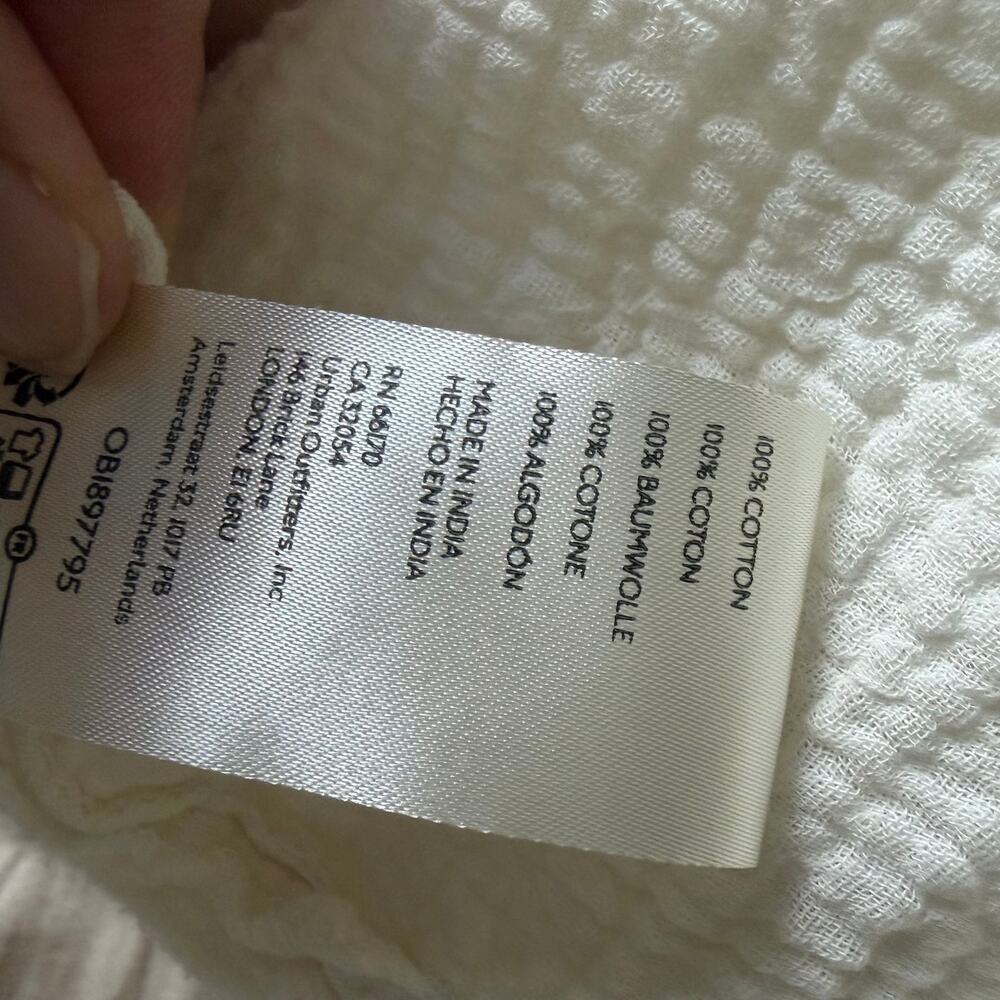 Free People We the Free Cardiff Cotton Gauze Button Up Shirt S Cream Oversized - Picture 9 of 9